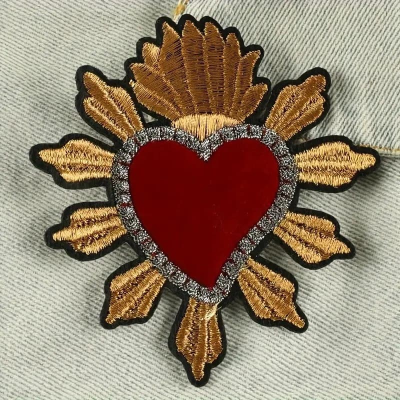 3 Peças de Emblemas Bordados de Corações e Coroas para Roupas e Chapéus de Meninos, Acessórios de Tecido Termocolantes p