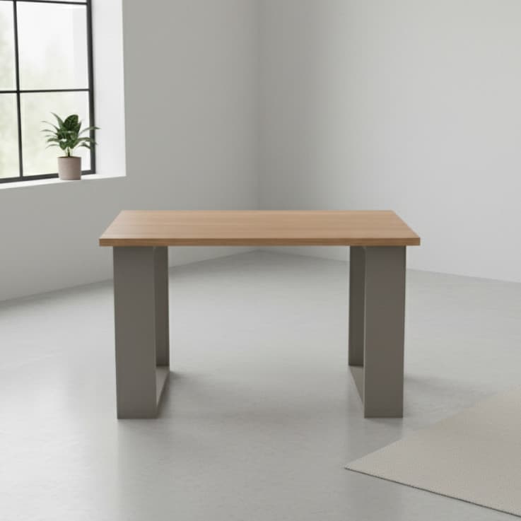Mesa de Centro Amadeirada com Pés Cinza – Estilo Contemporâneo 60×45×35  para Sala e Escritório Moveis Martins