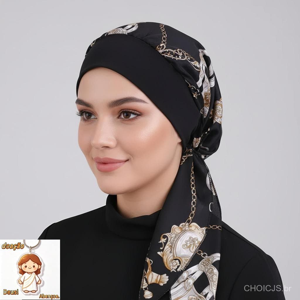 Turbante Feminino Fechado Comprido Faixa Touca Turbante