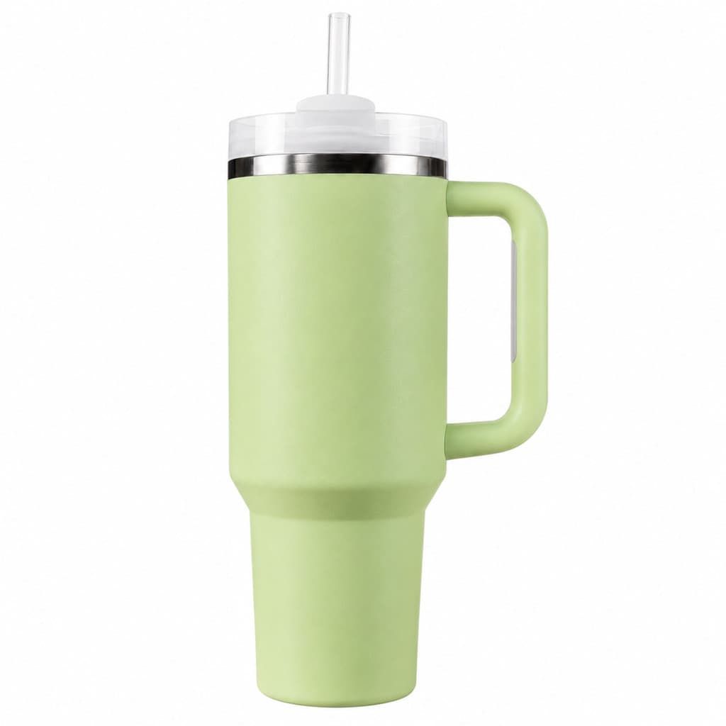 Copo Térmico Aço Inox Grande Porta Copos Automotivo Verde Lisa