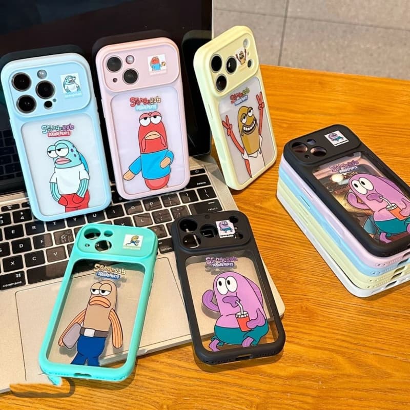 Capa de Telefone Criativa da Série Peixe Passante do BikiniBob, Capa Protetora de Telefone com Emoji Feio-Fofo de Peixe