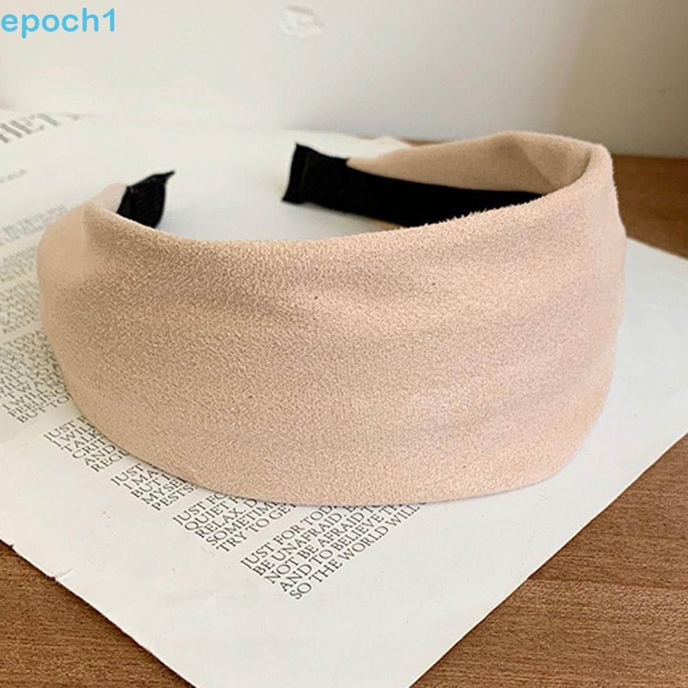 EPOCH1 Faixa De Cabeça Feminina Elegante Moda Cor Sólida Vintage Retrô Camurça