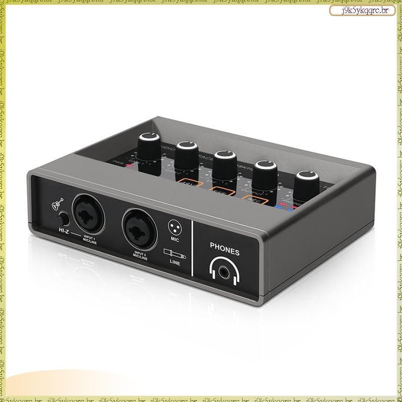 [Elqn] Mixer De Áudio Profissional Interface USB Placa De Som Equipamento De DJ Estúdio De Gravação Conversor De Guitarr