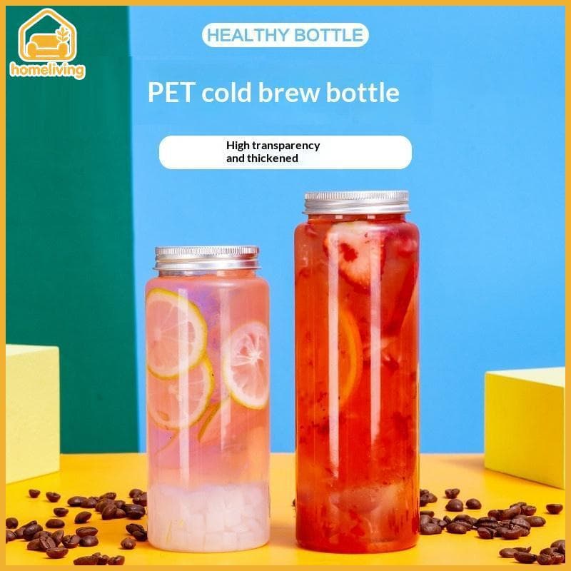HomeLiving 400ml 500ml 650ml Garrafas Plásticas Transparentes Recipientes Redondos Para Bebidas Suco , Leite , Chá , Arm