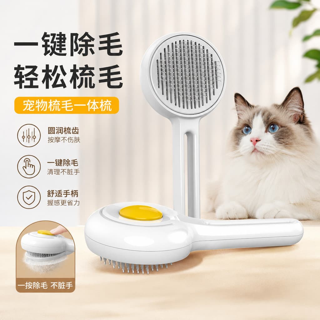 Pente para animais de estimação, pente de agulha para gato, removedor de pelos de cachorro, removedor de pelos flutuante
