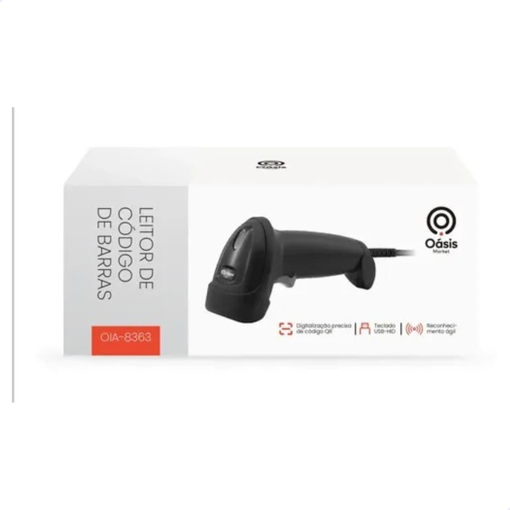 LEITOR DE CODIGO DE BARRAS COM FIO OASIS OIA-8363