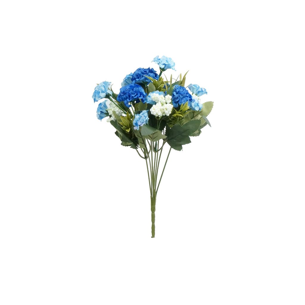 Mini Buquê de Hortência Artificial Azul 30cm Luxo Decoração para Casa e Casamento