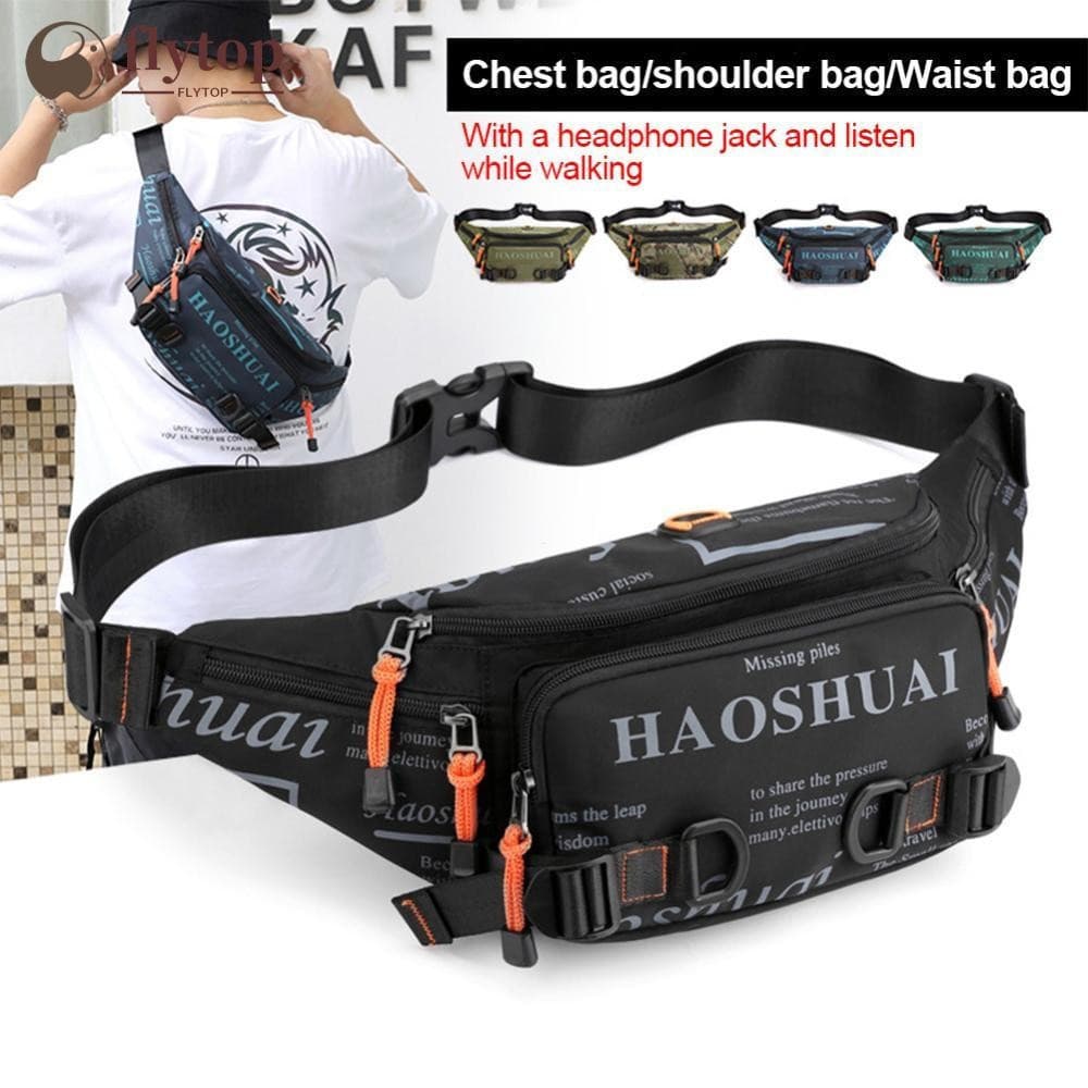 FLYTOP Bolsa de Cintura Unissex Impermeável de Nylon, Mochila de Ombro, Bolsa de Viagem de Grande Capacidade P CHLP