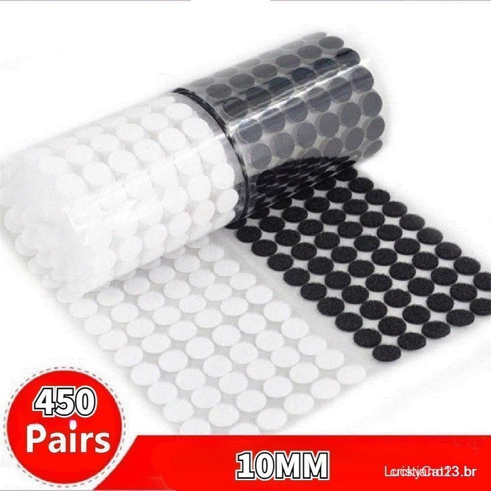 450 Pares de Velcro Transparente Ultra-Fino de 10mm com Dupla Face DGE