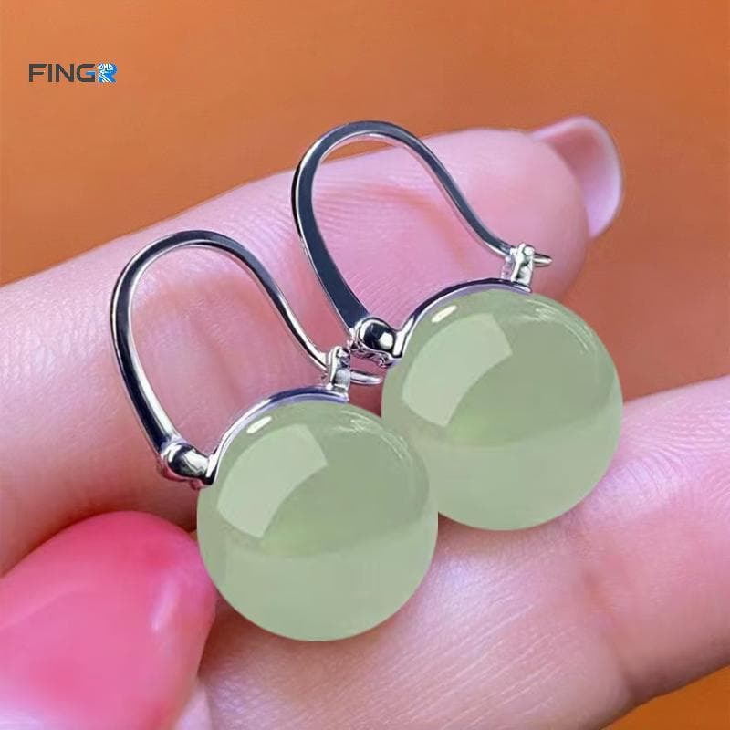 FINGE Brincos De Resina Natural Hipoalergênicos Prata Luz Verde Estilo Boêmio Joias Para Mulheres Escritório Uso Diário