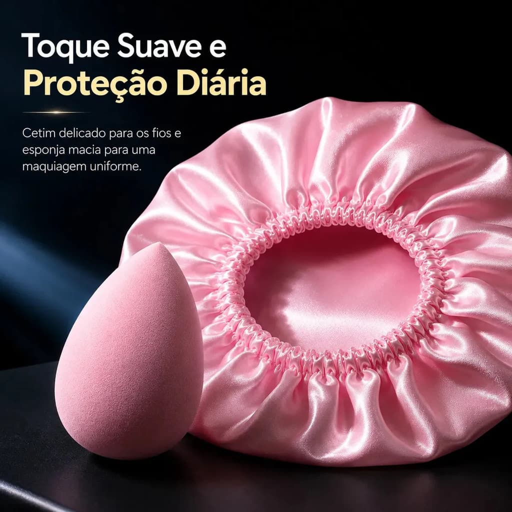 Touca De Cabelo Antifrizz Noturno Antiembaraçamento+ Esponja