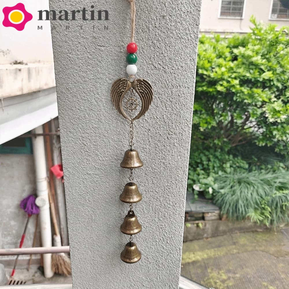 Carrilhão De Vento Vintage MARTIN , Com Sino Oco Design Coruja , Decoração De Suspensão De Parede Estilo Boêmio
