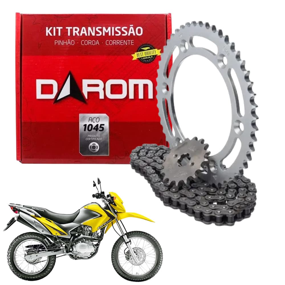 Kit Relação Transmissão Darom Bros 150 2003 a 2015 Aço 1045