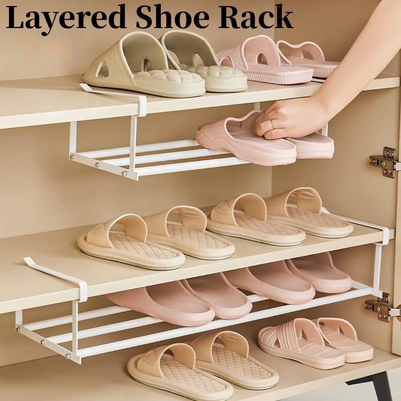 [Design Ajustável] Armário de sapatos retrátil multifuncional em aço inoxidável/Sapateira/Estante