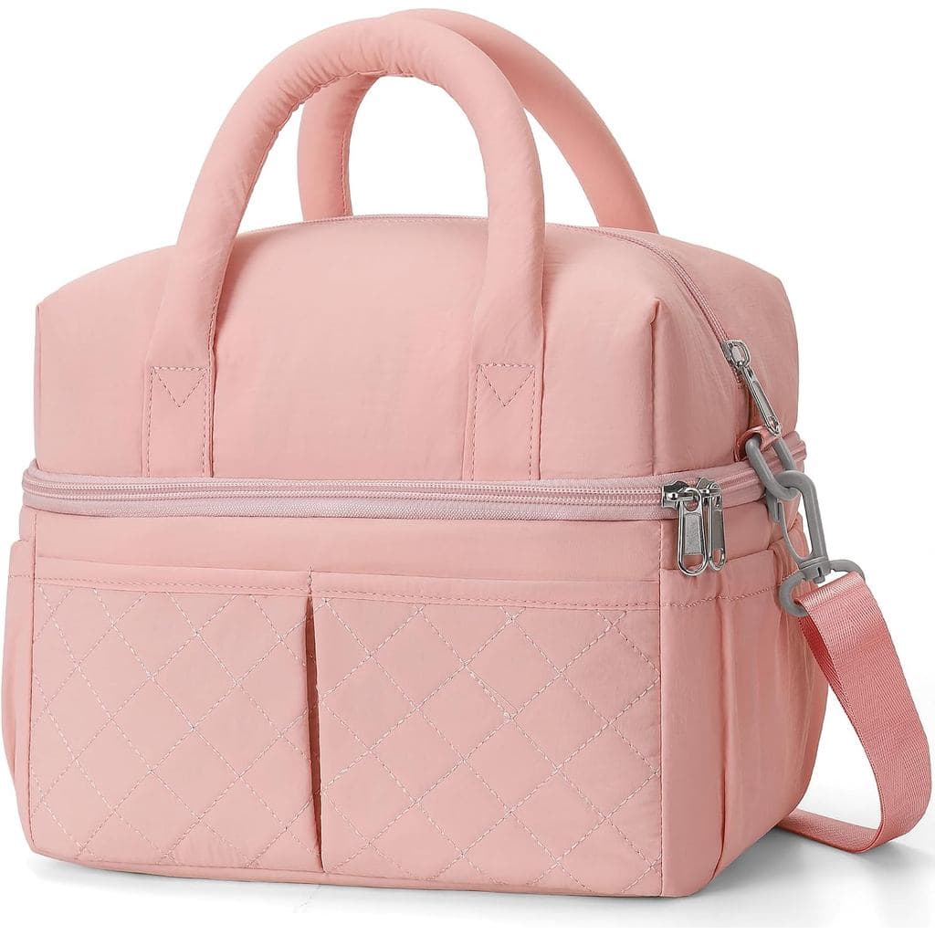 Bolsa Térmica Média de 10L para Mulheres, Lancheira Leve de Dois Andares para Adultos, Lancheira Individual para Trabalh