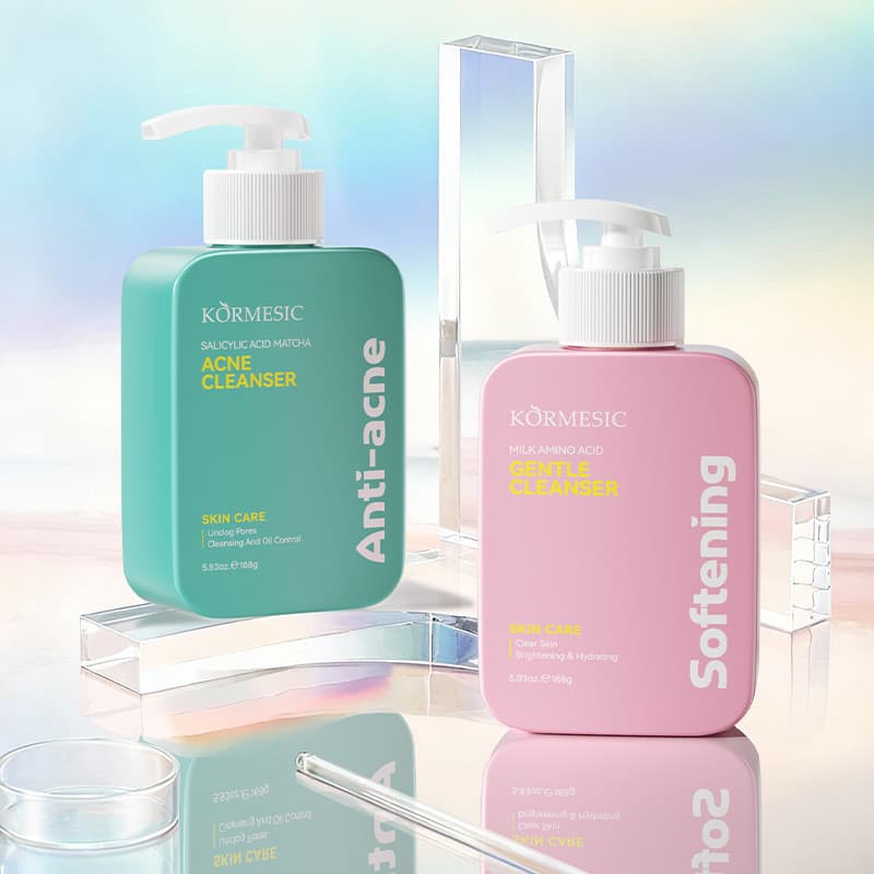 Limpador de aminoácidos de leite KORMESIC em estoque pronto Série engarrafada Limpador facial Limpador facial Q0810
