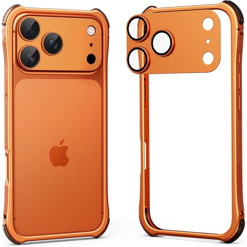 Capa Protetora de Metal para iPhone 17 Pro [Protetor de Lente Separado] Estrutura de Liga de Alumínio, Parte Traseira Oc