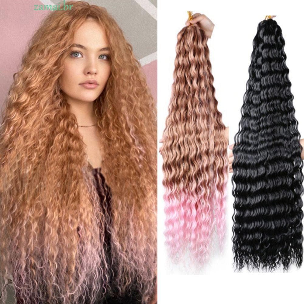 Cabelo De Crochê Sintético ZAMAI , Com Torção Profunda Ombre Ondulado De Água , Natural