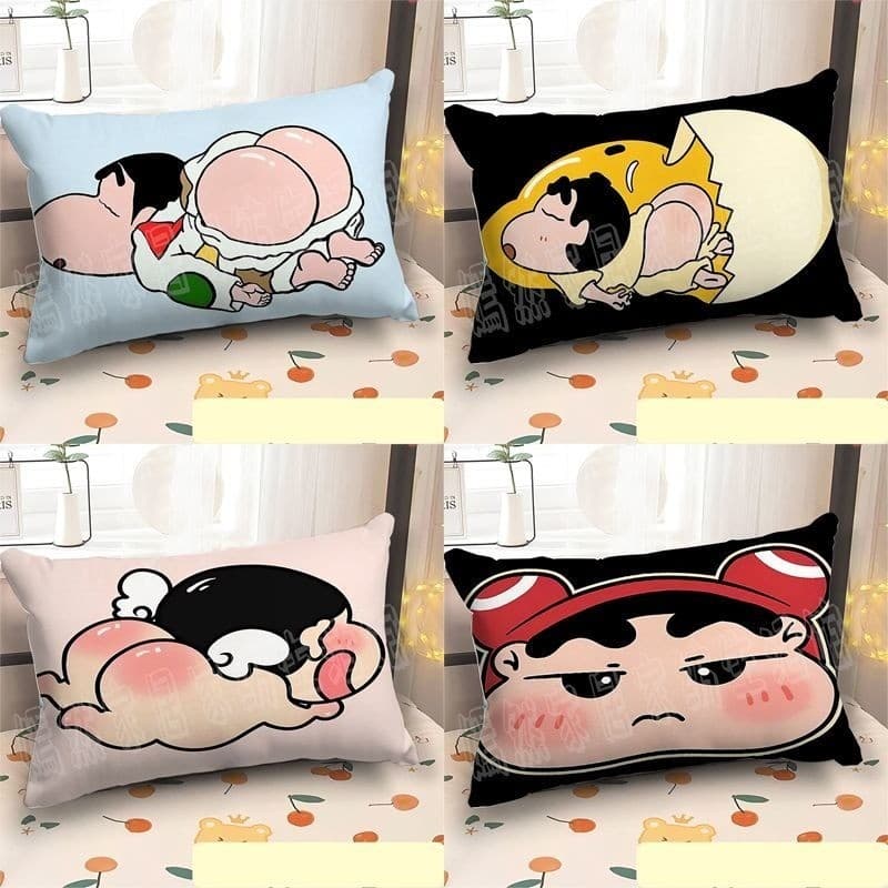Desenhos animados dos desenhos animados Crayon Shin-Chan fronha bonito Anime retangular travesseiro sofá decoração fronh