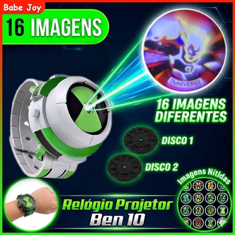 Relógio Projetor de Som Luminescente para Crianças Ben 10