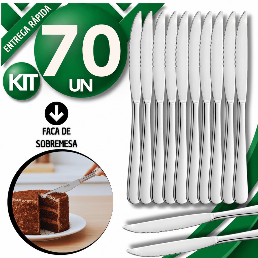 Kit Facas Sobremesas Talher Aço Inox Festa Eventos Qualidades