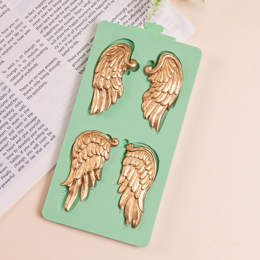 Molde de Silicone KALAIEN para Asas de Pena, Fácil de Desenformar, para Pasta de Açúcar, Fondant, Argila, Decoração de B