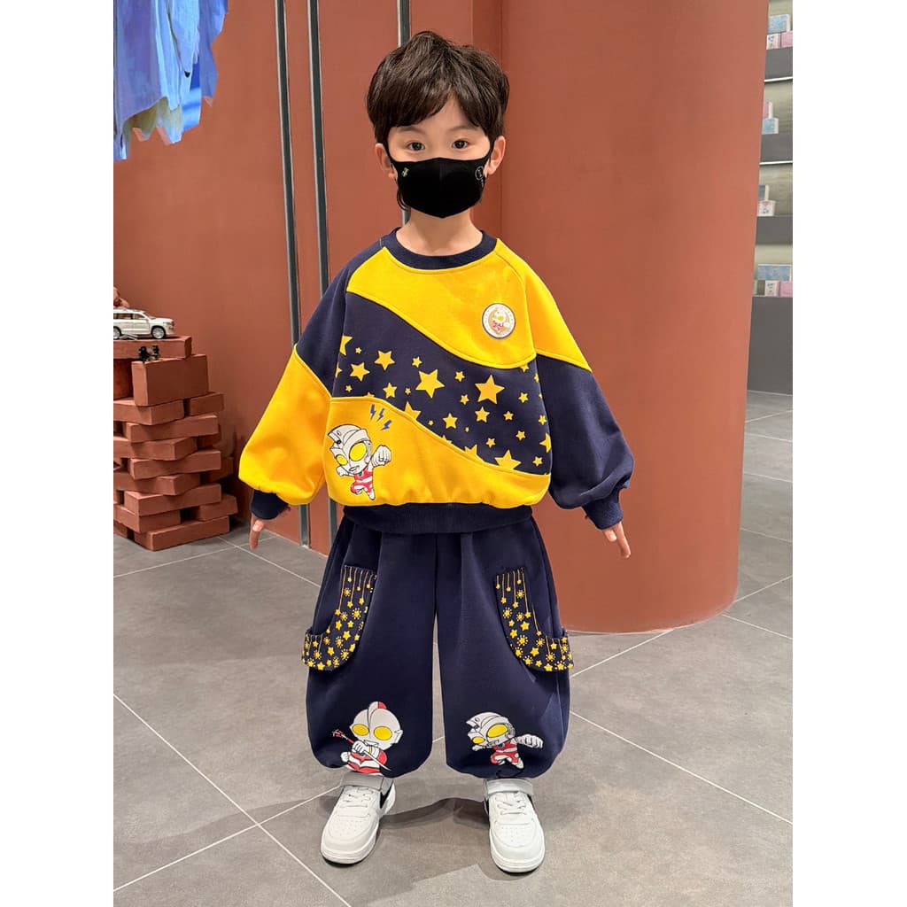 Ultraman terno infantil menino roupas de outono 2026 outono novo estilo roupas infantis menino bebê menino bonito roupas