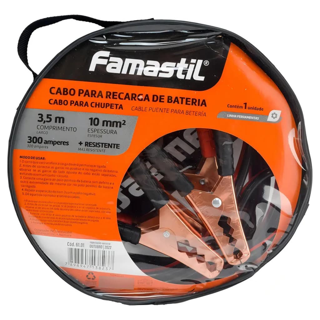 Cabo chupeta transferencia de carga bateria Famastil
