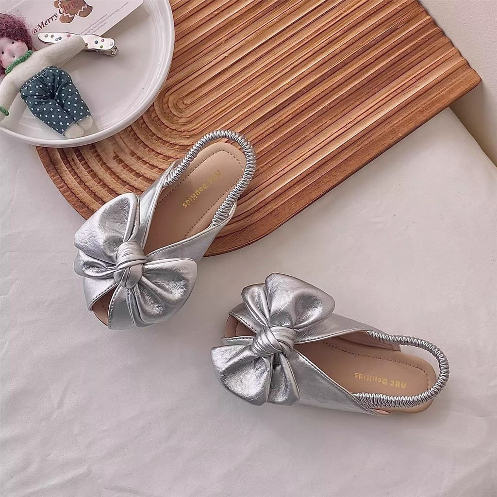 Moda arco bebê primavera grande princesa sapatos boca de peixe sandálias meninas sandálias ao ar livre moda crianças sap