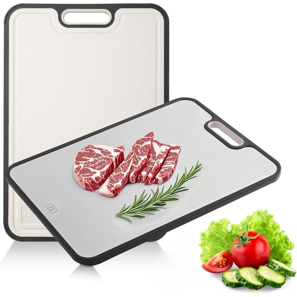 Tábua de Corte de Titânio para Cozinha, Tábua de Corte Dupla Face para Carne e Vegetais, Tábua de Corte Grande Antiderra
