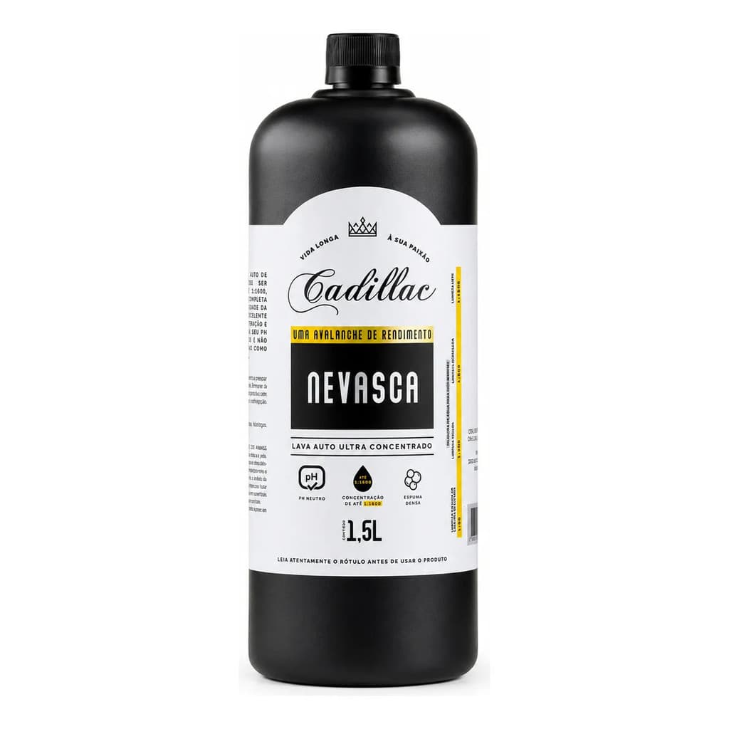 Shampoo Automotivo Nevasca 1,5L Cadillac Super Concentrado Alto Brilho Proteção Repelência