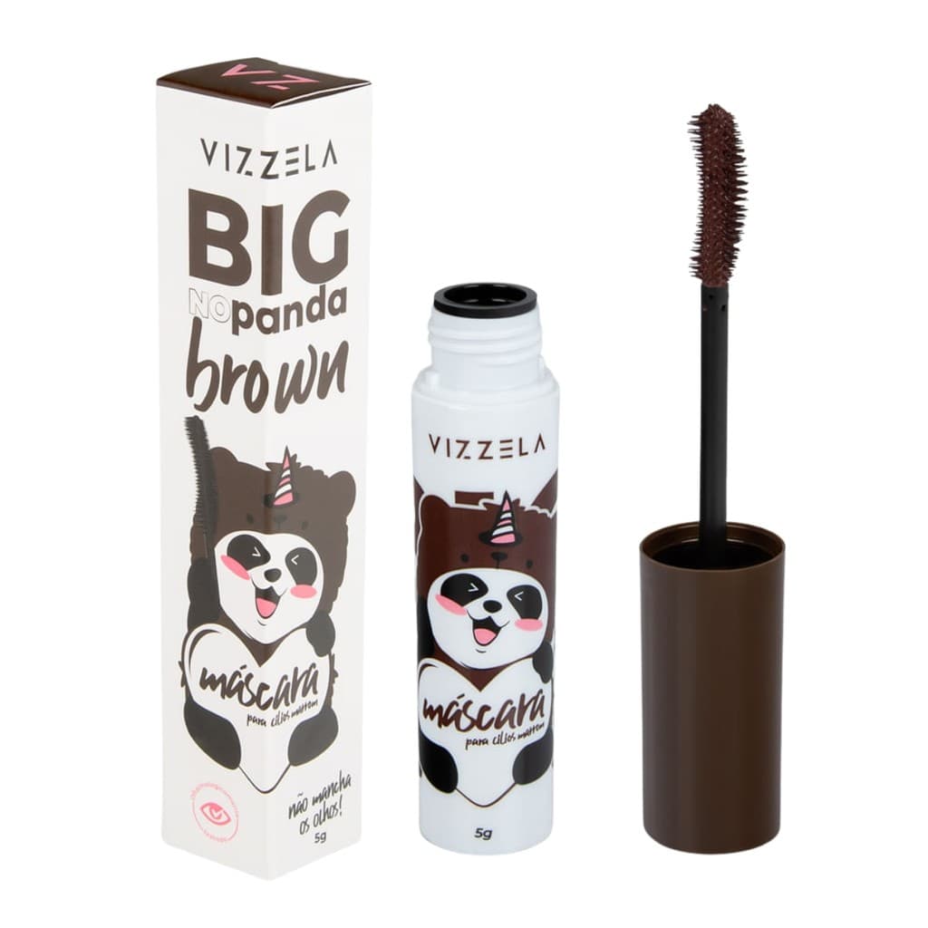 Rimel Máscara para Cílios Vizzela Marrom Big No Panda Brown Volume e Curvatura