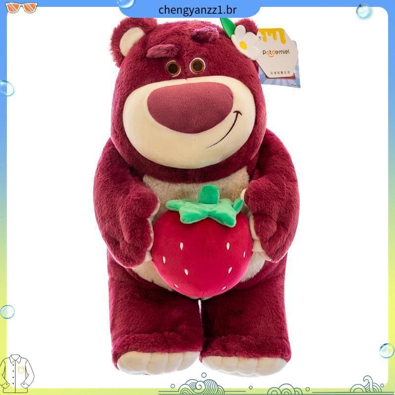 Além de pelúcia macio bonito morango urso brinquedo de pelúcia coleção presente aniversário segurando coração morango ur