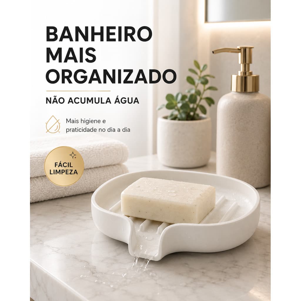 Kit 2 Saboneteiras para Lavabo com Escoamento Rápido Evita Lodo e Conserva o Sabonete