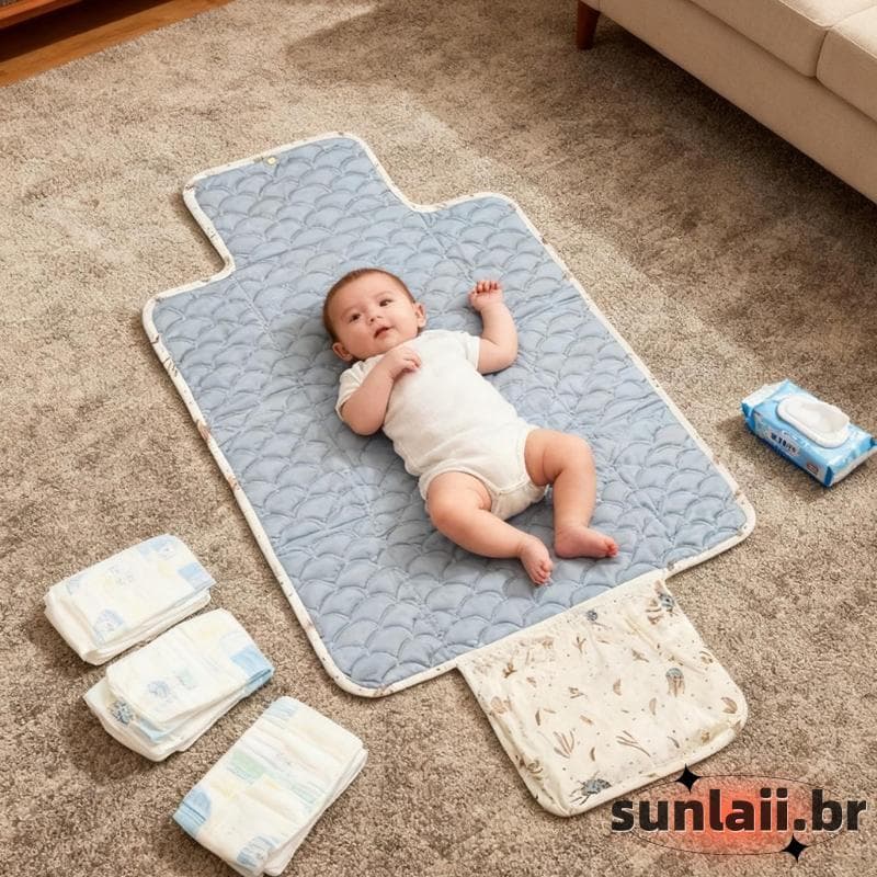 SUNLAII Portátil Dobrável Almofada De Troca De Bebê Poliéster Impermeável Para Viagens E Casa