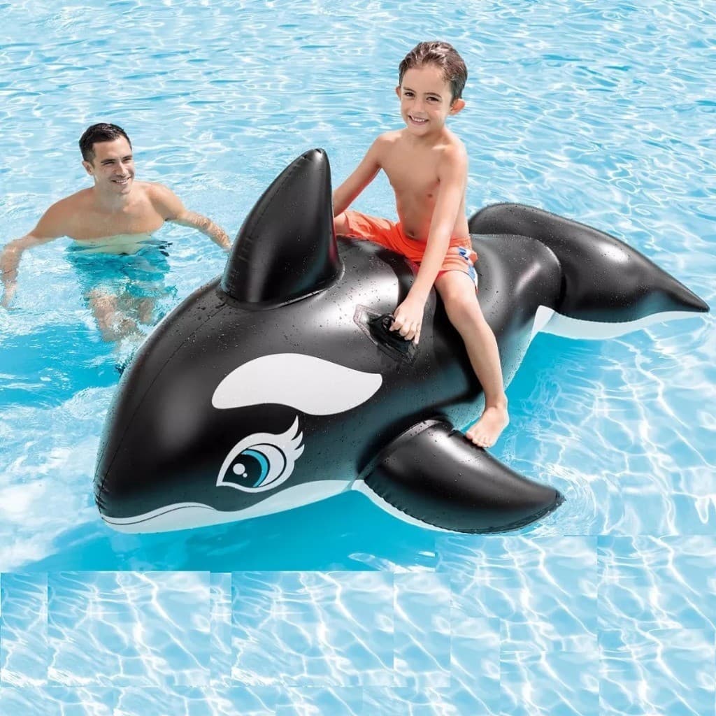 Boia Inflável Baleia Orca Infantil Grande para Piscina Praia Diversão Verão Flutuador