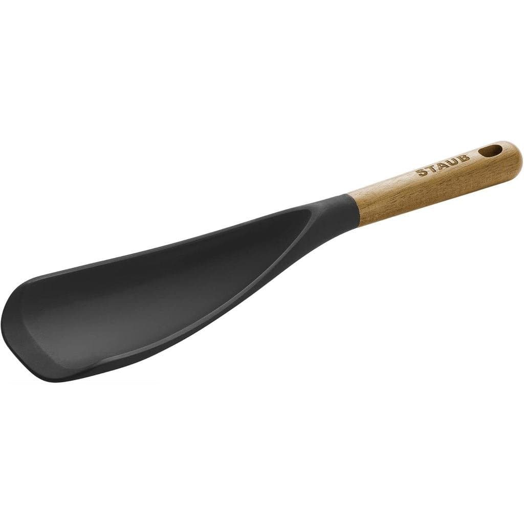 Utensílio de Cozinha Staub em Silicone com Cabo de Madeira, Espátula Multifuncional |   Colher de Cozinha de Silicone Se