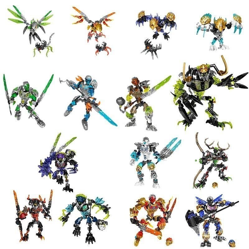 Coleção de Figuras de Ação Bionicle Warriors Skull, Blocos de Construção, Umarak, Máscara Uxar, Storm Master Beast Anim