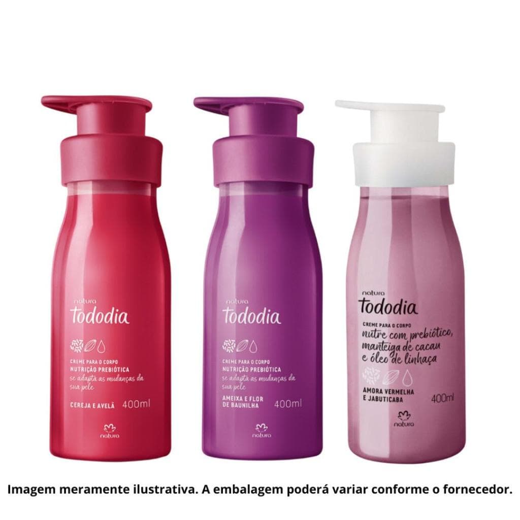 Kit Natura Tododia Hidratação Corporal com 3 Cremes de 400ml