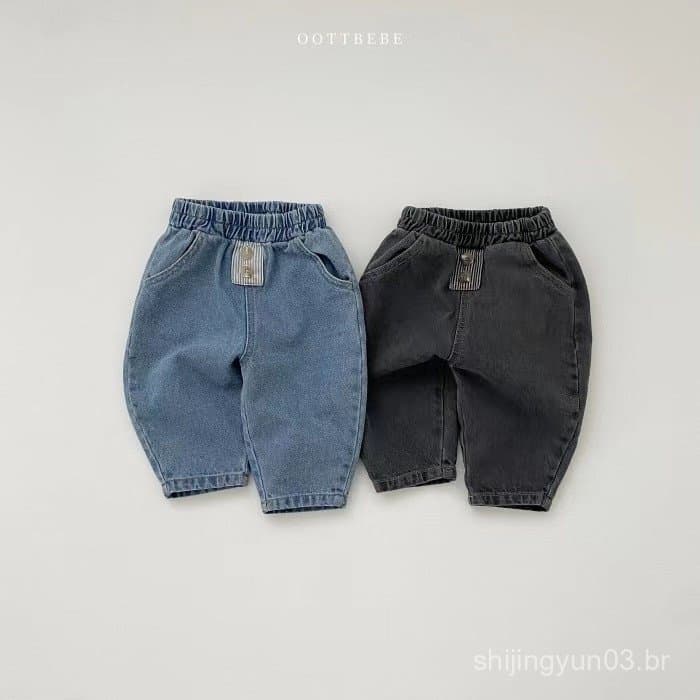 Jeans Infantis Para Bebês, Preto/Azul Para Meninos de 0 a 3 Anos GAVZ