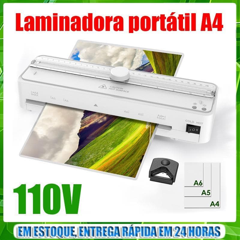 110V Plastificadora e Laminadora Portátil A4 Ideal Para Plastificar Fotos e Documentos Para Uso Doméstico Escolar