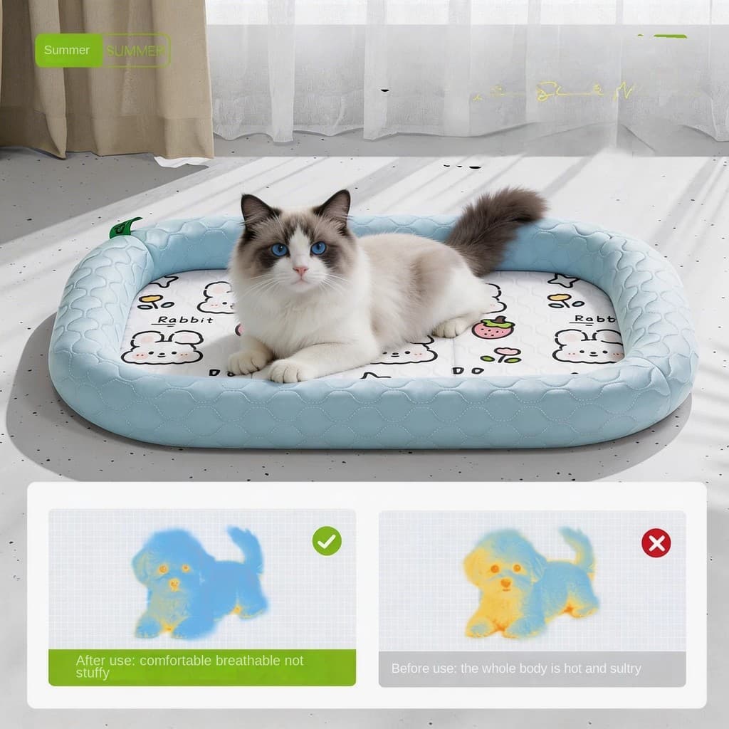 Ninho Universal Para Animais De Estimação , Quatro Estações , Gatos , Seda Gelada , Tapete Cães , Sanduíche , Canil Gran