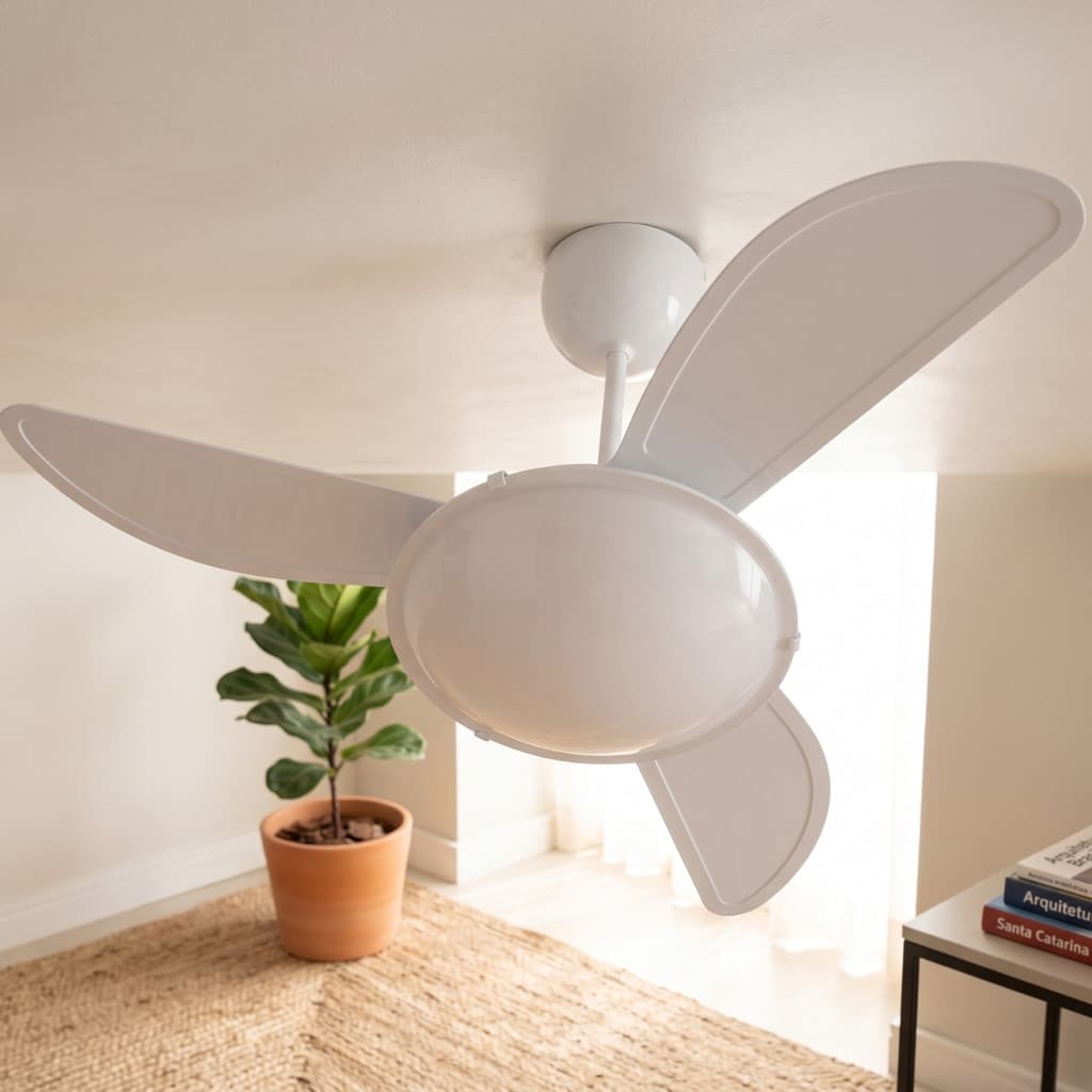 Ventilador de Teto Ventisol Sunny Branco Inverter Bivolt Casa Sala Moderno Potente