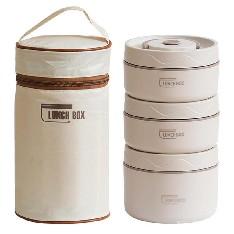 Conjunto de Lancheiras Térmicas Portáteis, Conjunto de Lancheiras de Aço Inoxidável 3 Peças 440ml e 600ml, Recipientes T