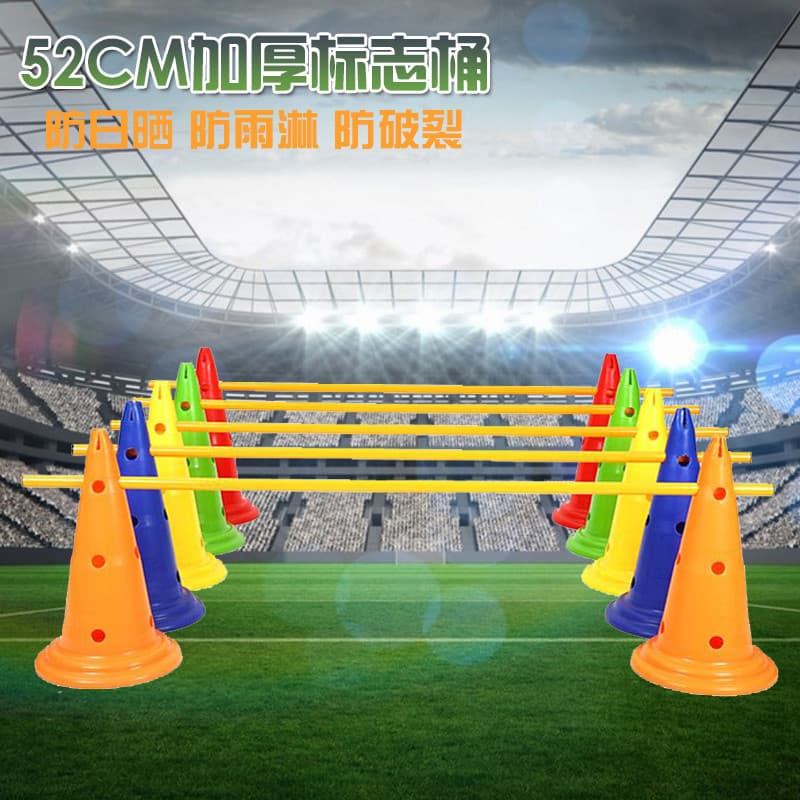 Equipamento de treinamento de futebol buraco logotipo barril plástico sinal estrada obstáculo barril sinal Cone logotipo