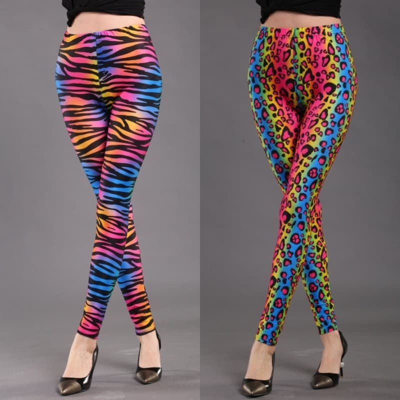 2023 primavera outono moda Leggings calças femininas colorido leopardo impressão mais magro olhar elástico tornozelo com