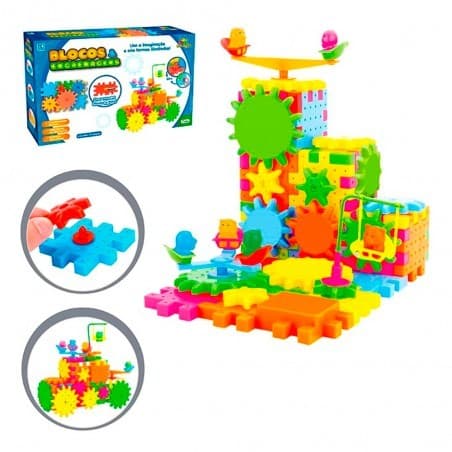 Blocos De Montar Engrenagens 81 Peças Brinquedo Infantil