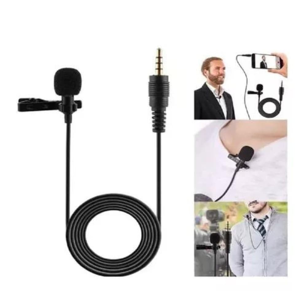 Microfone Lapela JH-043 3.5mm Perfeito para Aulas, Gravações de Alta Qualidade, Streaming e Conteúdo para Redes Sociais
