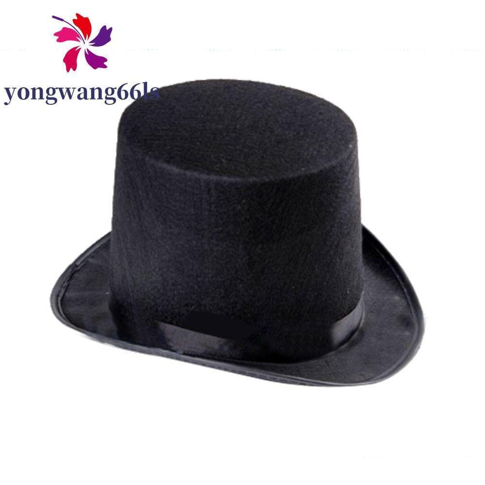 YONGWANG Chapéu Realizado 1 Peça Preto Cosplay Fantasia Vestido Adereços De Halloween Retro Top Cap