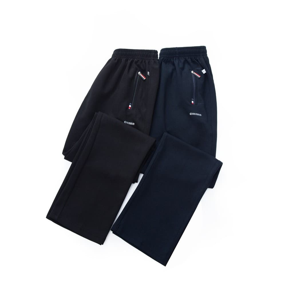 Calças esportivas masculinas calças casuais verão estilo fino calças de meia-idade idosos cintura elástica calças retas